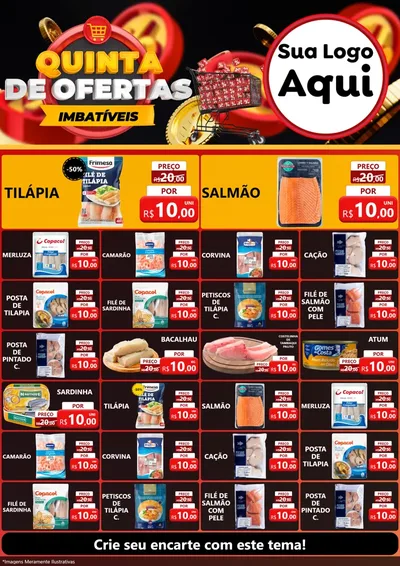 Modelo de Encarte para Encarte A4 Vertical com o tema Quinta de Ofertas Imbatíveis para Peixaria