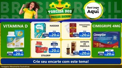 Modelo de TV para TV Horizontal com o tema Torcida dos Preços Baixos - Copa para Farmácia