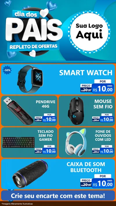 Modelo de TV para TV Vertical com o tema Dia Dos Pais Repleto de Ofertas para Informática