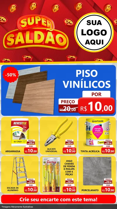 Modelo de Rede Social para Stories com o tema Super Saldão para Material para Construção