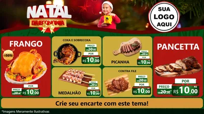 Modelo de TV para TV Horizontal com o tema Natal da Economia para Assados