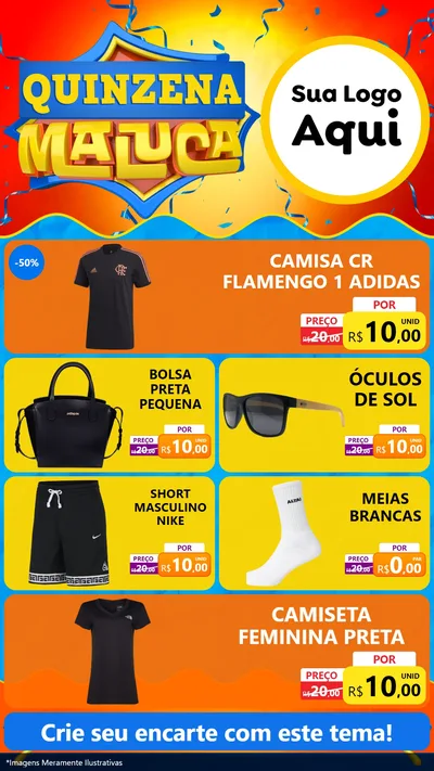 Modelo de TV para TV Vertical com o tema Quinzena Maluca para Roupas e acessórios