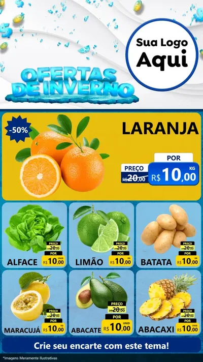 Modelo de Rede Social para Stories com o tema Ofertas de Inverno para Hortifrúti