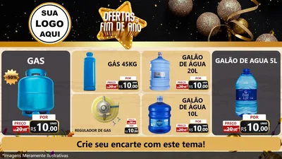 Modelo de TV para TV Horizontal com o tema Ofertas de Fim de Ano para Água e gás