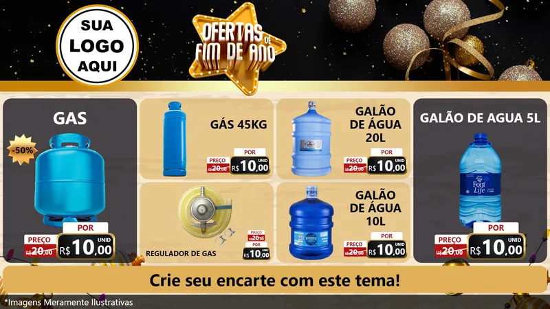 Modelo de TV para TV Horizontal com o tema Ofertas de Fim de Ano para Água e gás