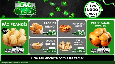 Modelo de TV para TV Horizontal com o tema Black Week para Padaria
