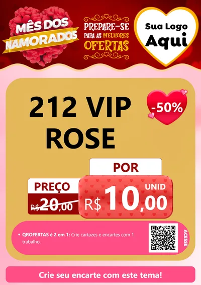 Modelo de Cartaz para Cartaz A4 Vertical com o tema Mês dos Namorados para Perfumes