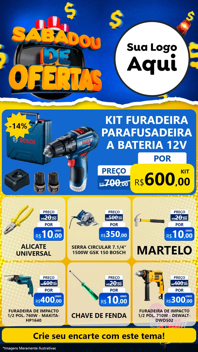 Modelo de Rede Social para Stories com o tema Sabadou de Ofertas para Maquinas e Ferramentas