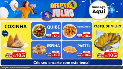 Modelo de TV para TV Horizontal com o tema Ofertas de Julho para Salgadaria