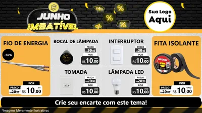 Modelo de TV para TV Horizontal com o tema Junho Imbatível para Materiais Elétricos