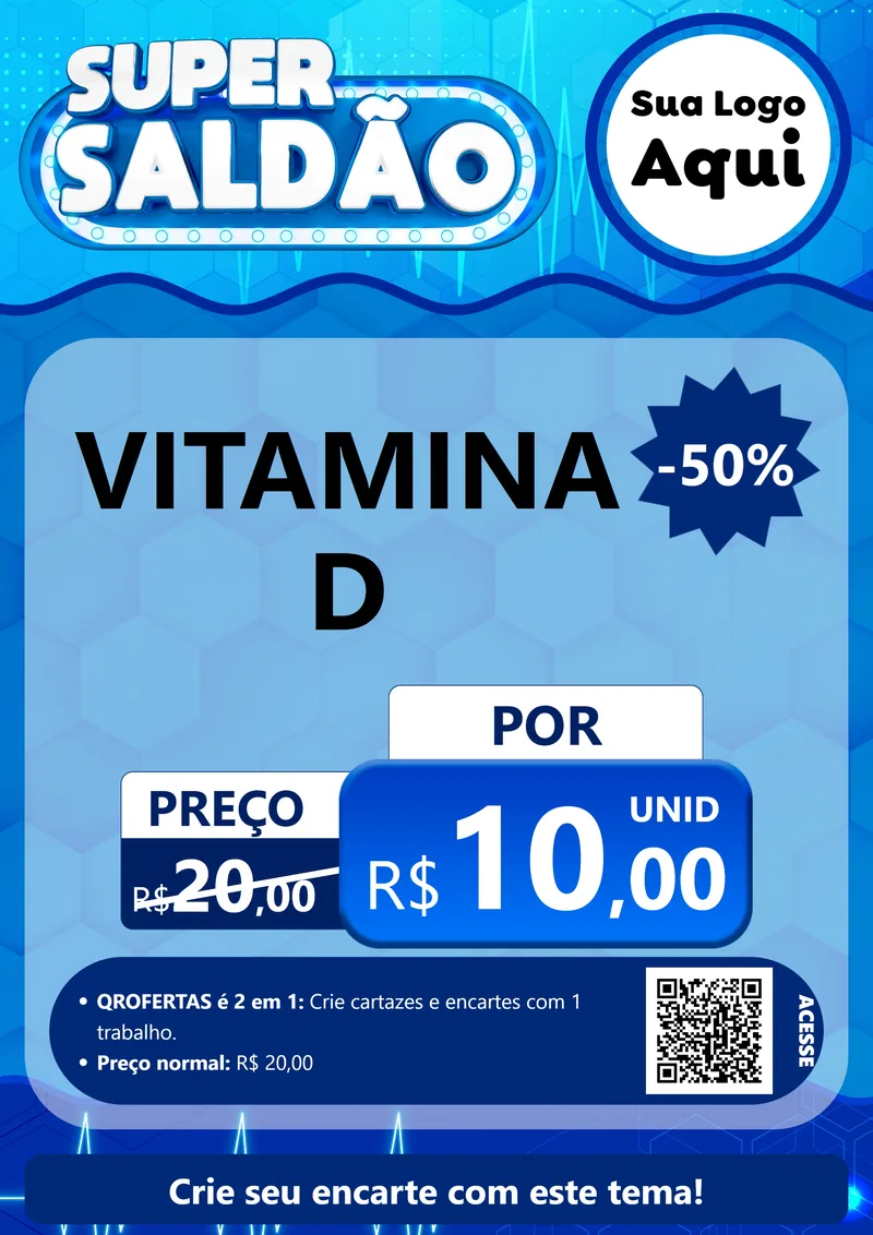 Modelo de Cartaz para Cartaz A4 Vertical com o tema Super Saldão - Farmácia para Farmácia
