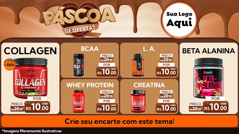 Modelo de TV para TV Horizontal com o tema Páscoa de Ofertas para Suplementos alimentares