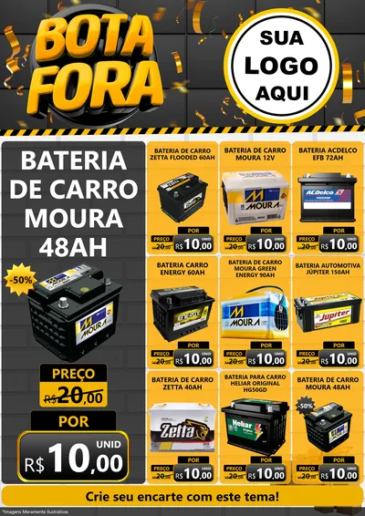 Modelo de Encarte para Encarte A4 Vertical com o tema Bota Fora para Baterias Elétricas