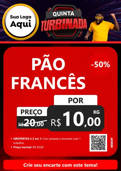 Modelo de Cartaz para Cartaz A4 Vertical com o tema Quinta Turbinada para Padaria