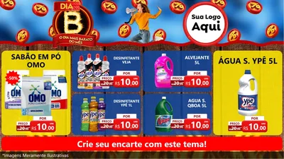 Modelo de TV para TV Horizontal com o tema Dia B - O Dia Mais Barato Do Mês para Produtos de Limpeza