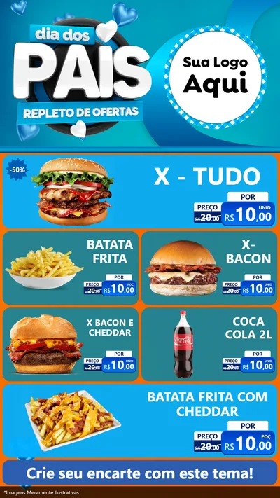 Modelo de TV para TV Vertical com o tema Dia Dos Pais Repleto de Ofertas para Hamburgueria