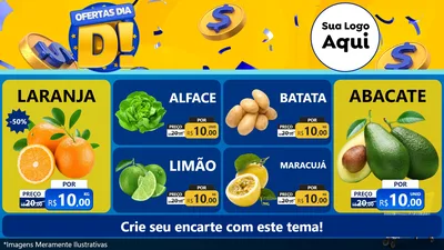 Modelo de TV para TV Horizontal com o tema Ofertas Dia D para Hortifrúti