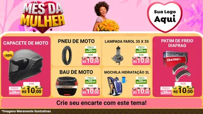 Modelo de TV para TV Horizontal com o tema Mês da Mulher para Moto peças