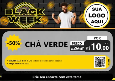 Modelo de Cartaz para Cartaz A4 Horizontal com o tema Black Week para Produtos Naturais