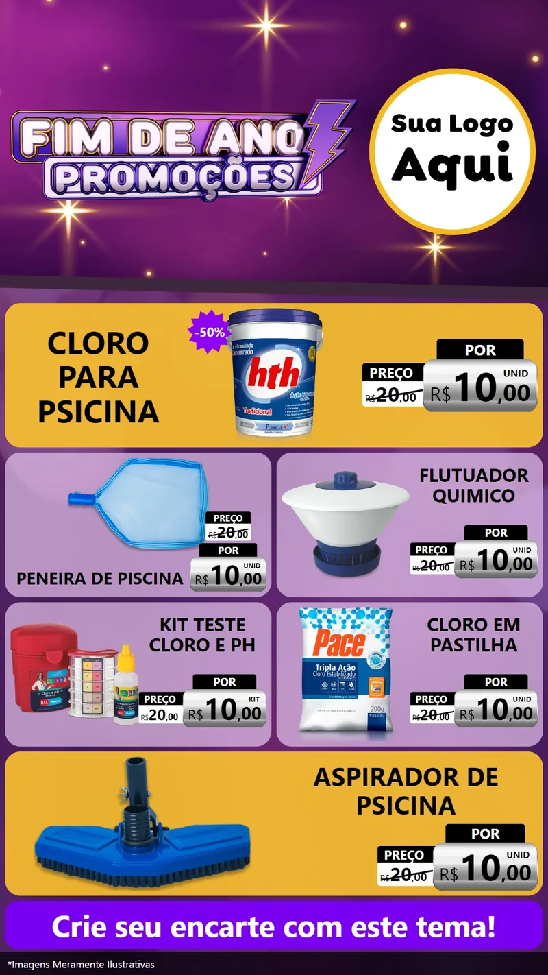 Modelo de TV para TV Vertical com o tema Fim de Ano Promoções para Produtos para Piscina