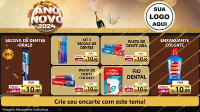 Modelo de TV para TV Horizontal com o tema Feliz Ano Novo 2027 para Higiene Pessoal