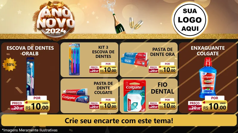 Modelo de TV para TV Horizontal com o tema Feliz Ano Novo 2027 para Higiene Pessoal