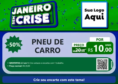 Modelo de Cartaz para Cartaz A4 Horizontal com o tema Janeiro Sem Crise para Auto peças