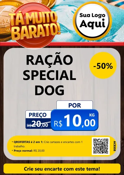 Modelo de Cartaz para Cartaz A4 Vertical com o tema Está Muito Barato para Pet Shop