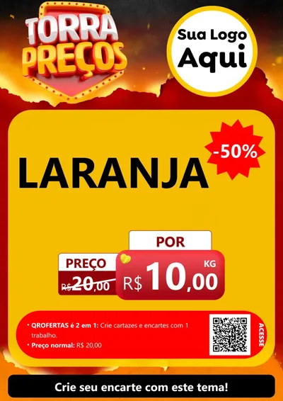 Modelo de Cartaz para Cartaz A4 Vertical com o tema Torra Preços para Hortifrúti