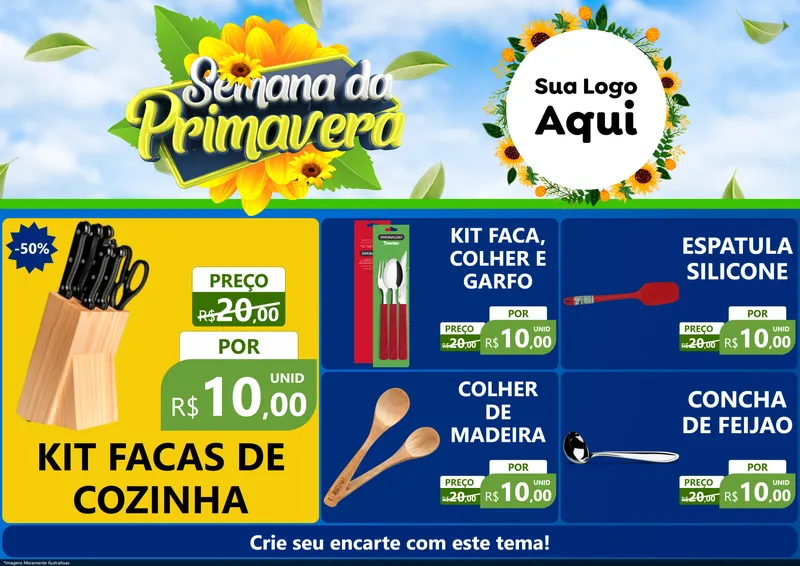 Modelo de Encarte para Encarte A4 Horizontal com o tema Semana da Primavera para Utilidades Domésticas