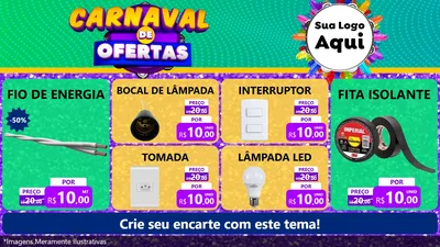 Modelo de TV para TV Horizontal com o tema Carnaval de Ofertas para Materiais Elétricos