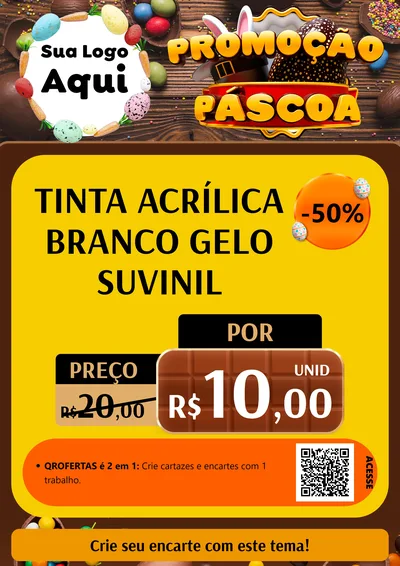 Modelo de Cartaz para Cartaz A4 Vertical com o tema Promoção Páscoa para Tintas e Ferramentas
