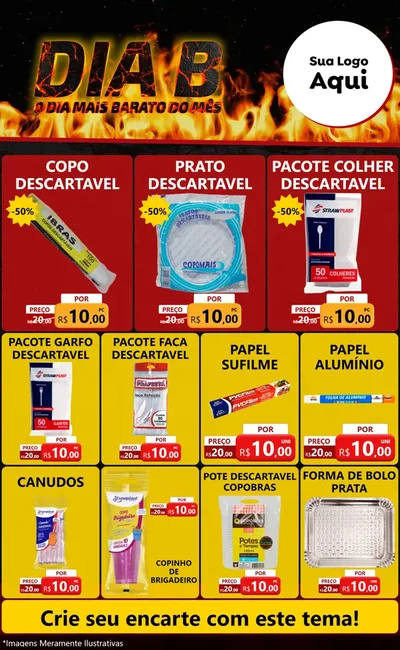 Modelo de Encarte para Encarte Grande com o tema Dia B para Embalagens
