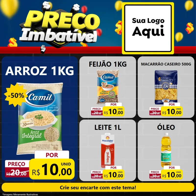 Modelo de Rede Social para Feed Facebook com o tema Preço Imbatível para Supermercado