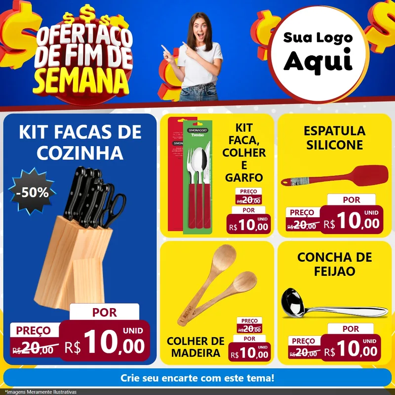 Modelo de Rede Social para Feed Facebook com o tema Ofertaço de Fim de Semana para Utilidades Domésticas