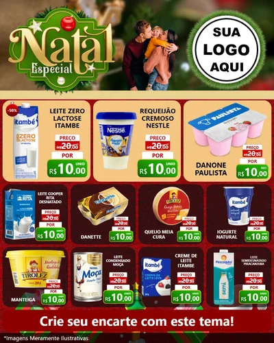 Modelo de Rede Social para Feed Instagram com o tema Natal Especial para Frios e Laticínios