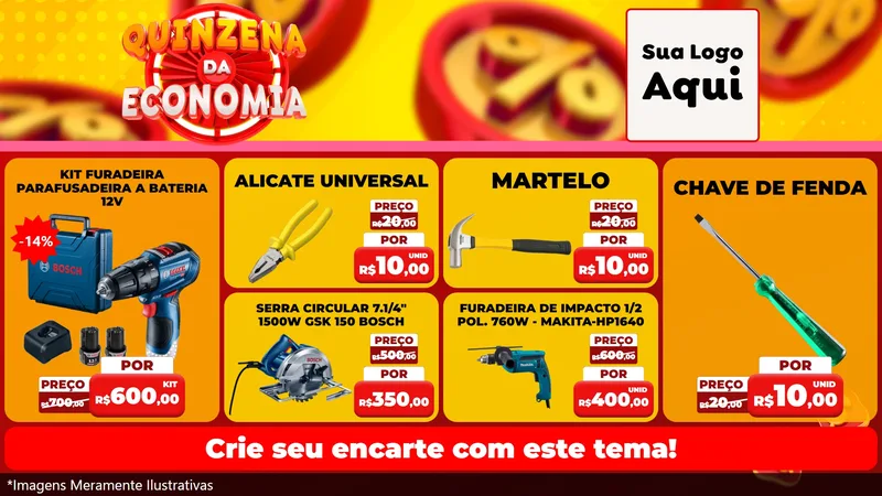Modelo de TV para TV Horizontal com o tema Quinzena Da Economia para Maquinas e Ferramentas