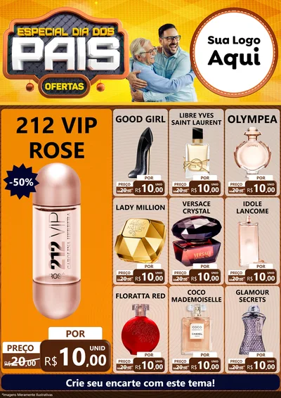 Modelo de Encarte para Encarte A4 Vertical com o tema Especial Dia dos Pais para Perfumes