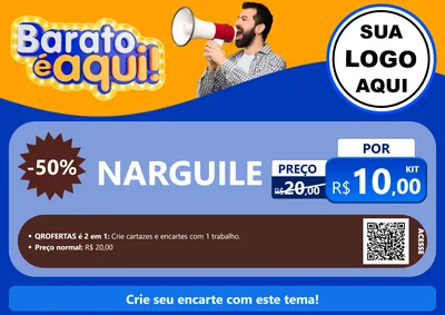 Modelo de Cartaz para Cartaz A4 Horizontal com o tema Barato é aqui para Tabacaria