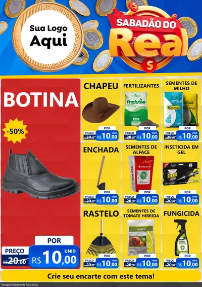 Modelo de Encarte para Encarte A4 Vertical com o tema Sabadão do Real para Agropecuária