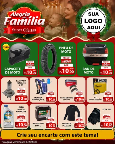 Modelo de Rede Social para Feed Instagram com o tema Alegria Em Família - Super Ofertas para Moto peças