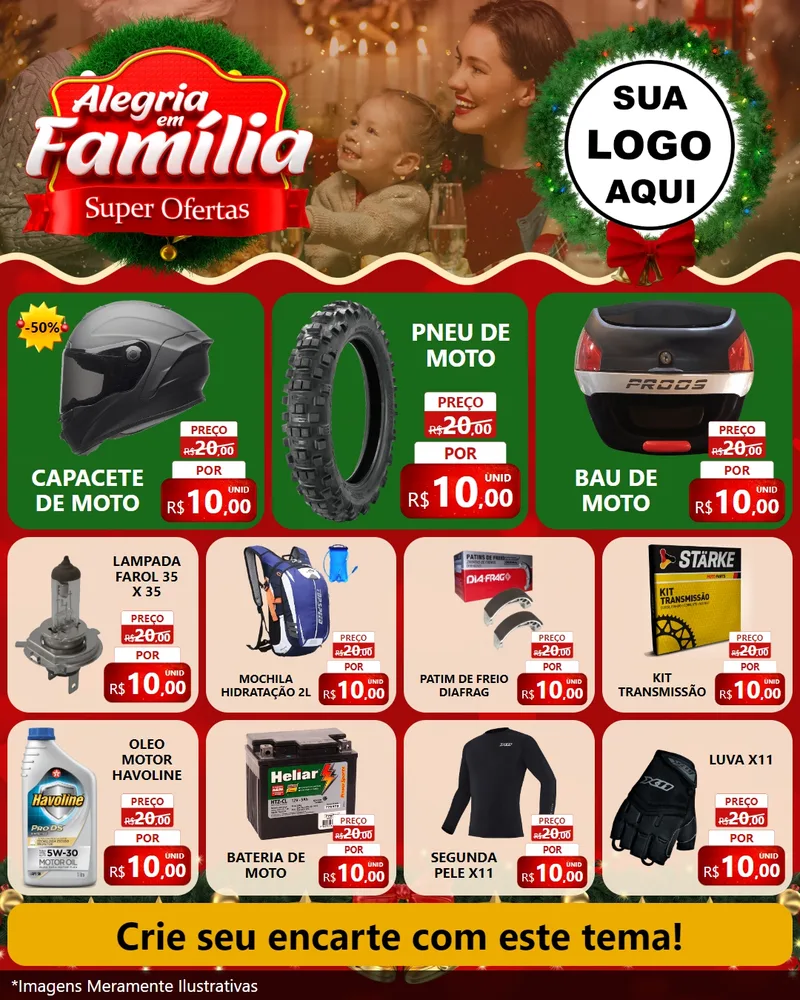 Modelo de Rede Social para Feed Instagram com o tema Alegria Em Família - Super Ofertas para Moto peças
