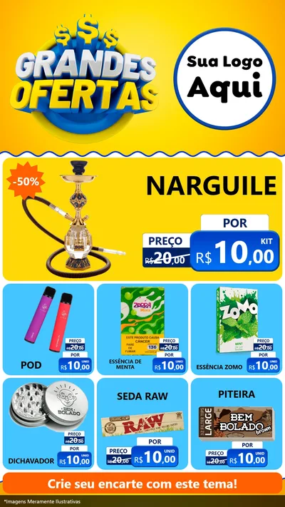 Modelo de Rede Social para Stories com o tema Grandes Ofertas para Tabacaria