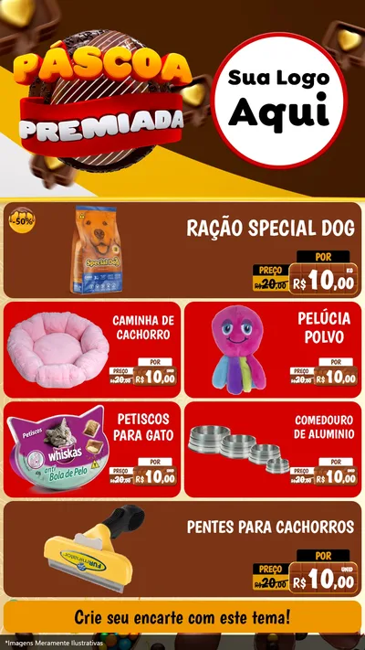 Modelo de TV para TV Vertical com o tema Páscoa Premiada para Pet Shop