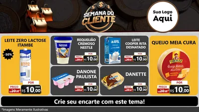 Modelo de TV para TV Horizontal com o tema Semana do Cliente para Frios e Laticínios