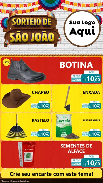 Modelo de TV para TV Vertical com o tema Sorteio de São João para Agropecuária