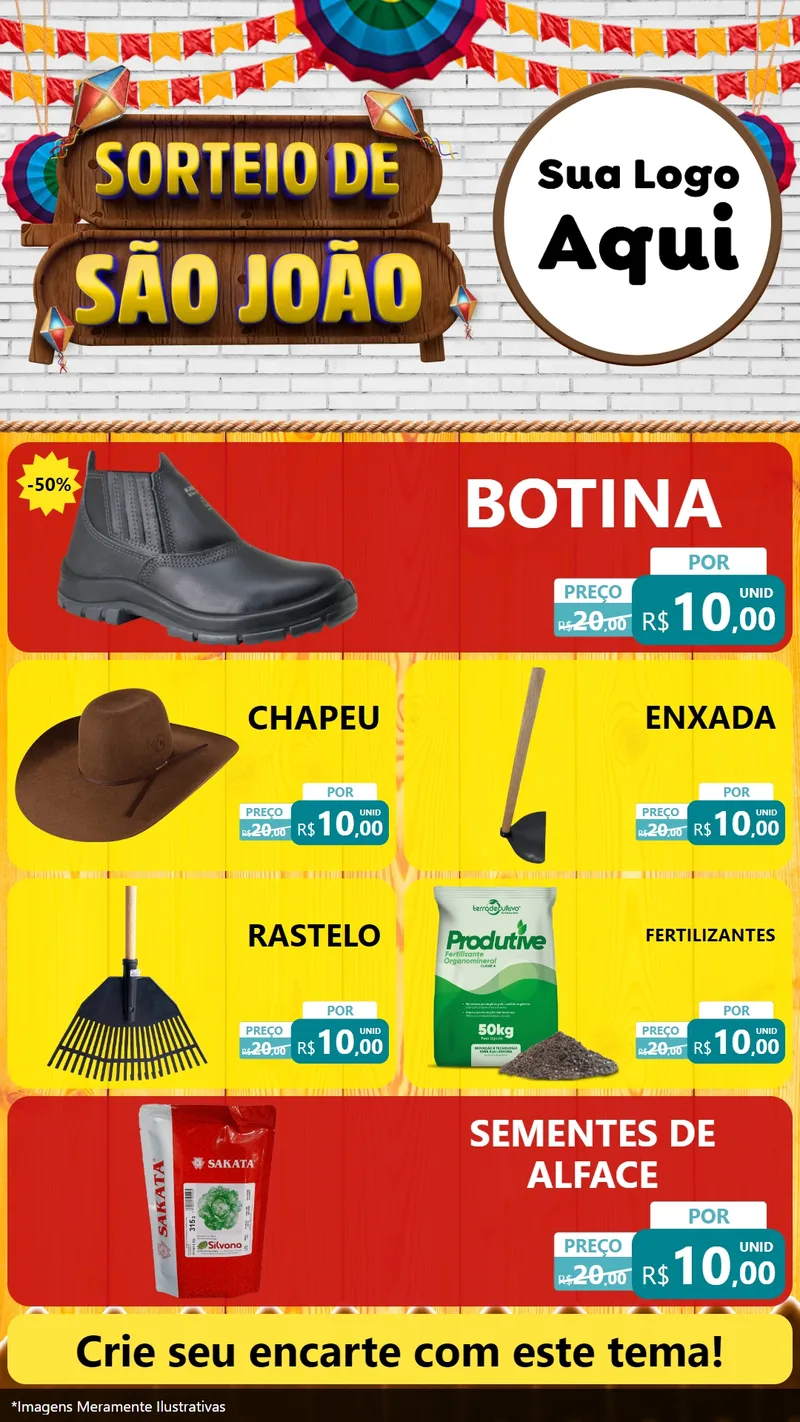 Modelo de TV para TV Vertical com o tema Sorteio de São João para Agropecuária