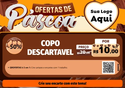 Modelo de Cartaz para Cartaz A4 Horizontal com o tema Ofertas de Páscoa para Embalagens