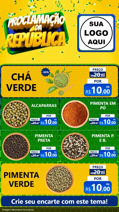 Modelo de TV para TV Vertical com o tema Proclamação da República para Produtos Naturais