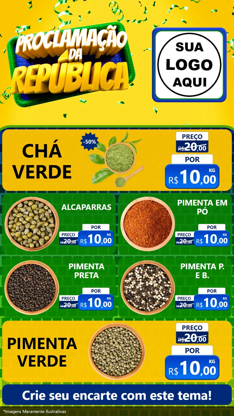 Modelo de TV para TV Vertical com o tema Proclamação da República para Produtos Naturais